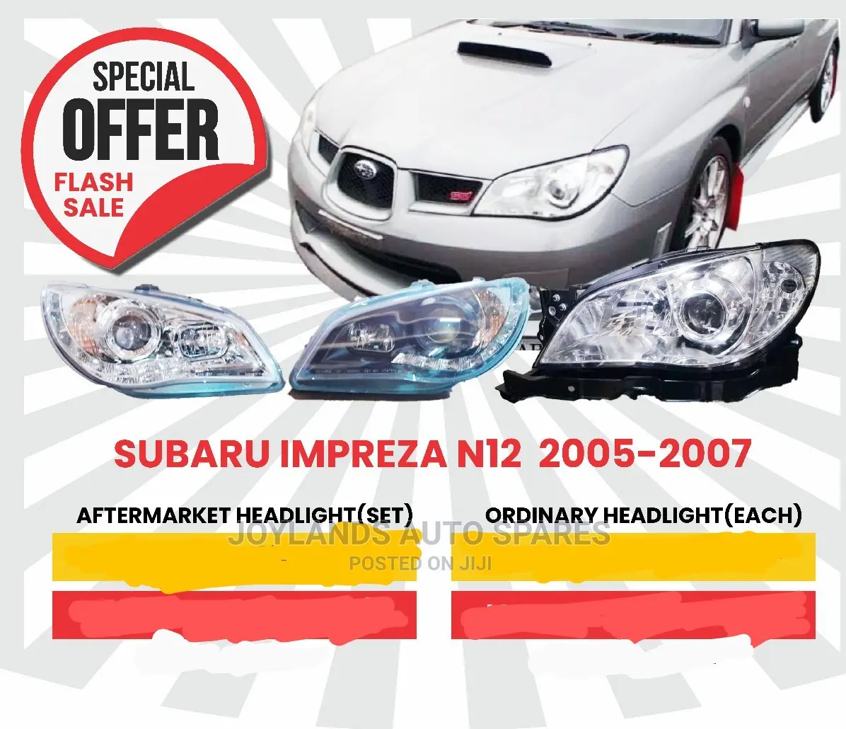 Subaru Impreza N12 200/2007 Headlights