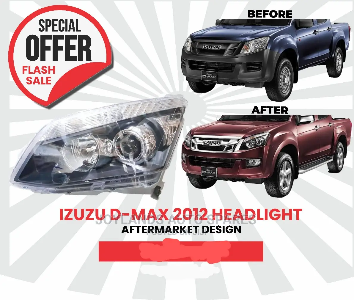 Isuzu D-Max 2012 Aftermarket Headlights