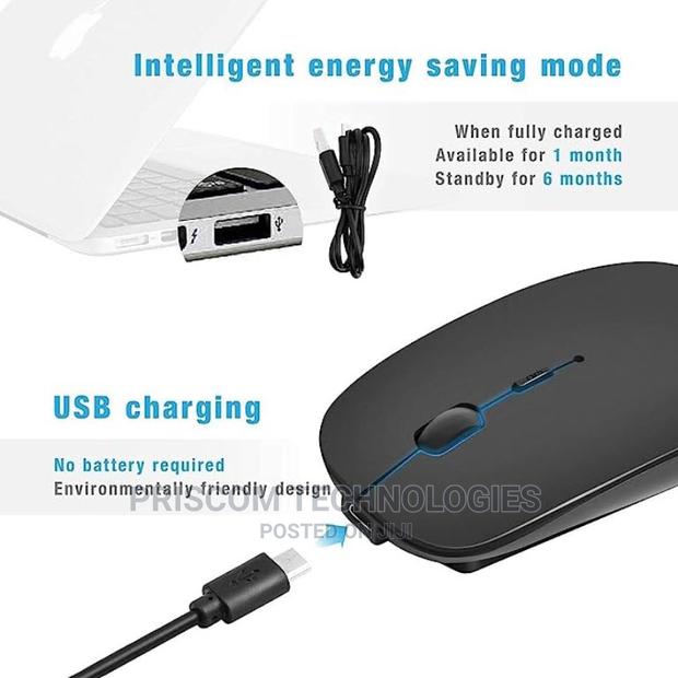 Black Rechargeable Wireless Mouse for Laptop, PC, Macbook - thumbnail 2