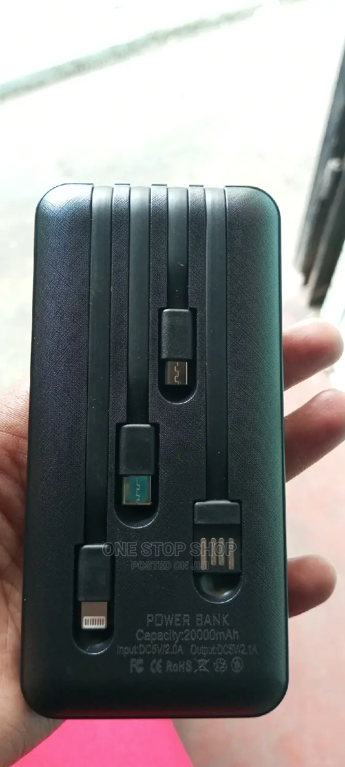 20000mah Portable Powerbank With 3 in 1built in Cables