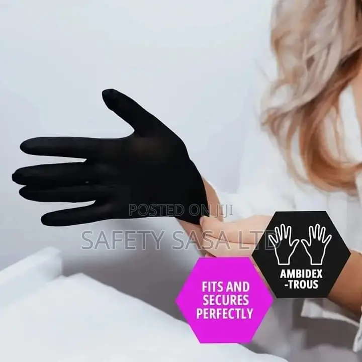 Black Nitrile Powder Free Gloves