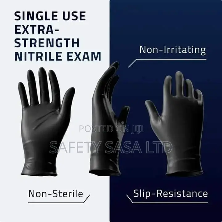 Black Nitrile Powder Free Gloves