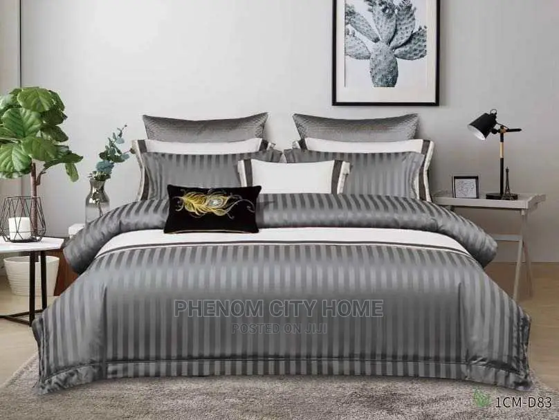 Luxury Cotton Stripped Duvet Cover Set