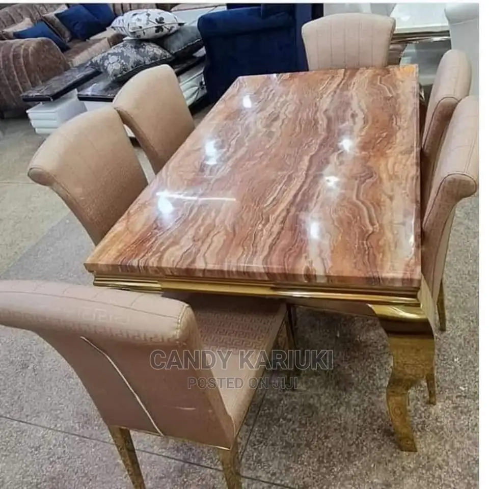 Elegant Pure Marble Dining Table Set