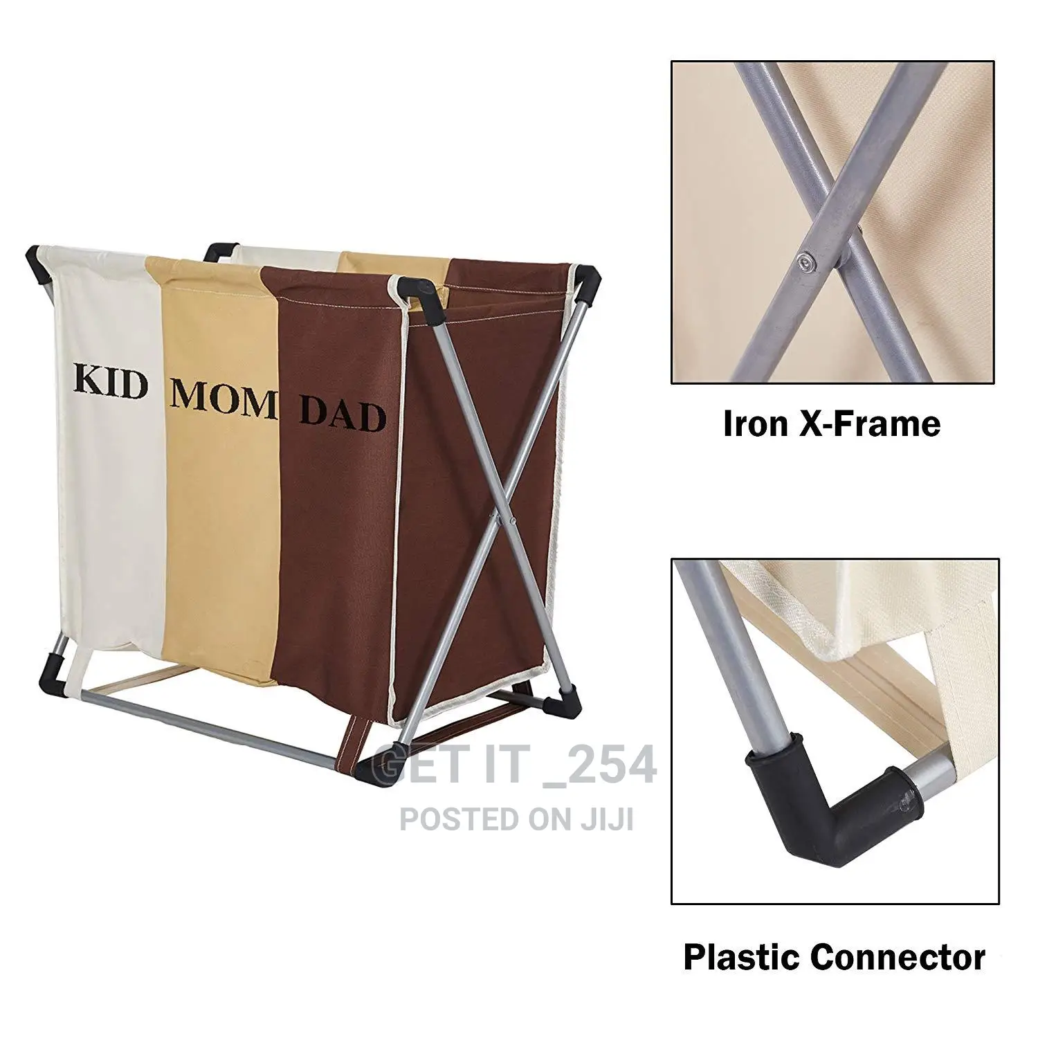 3compartment Foldable Laundry Basket (Kid Mom Dad Type Only