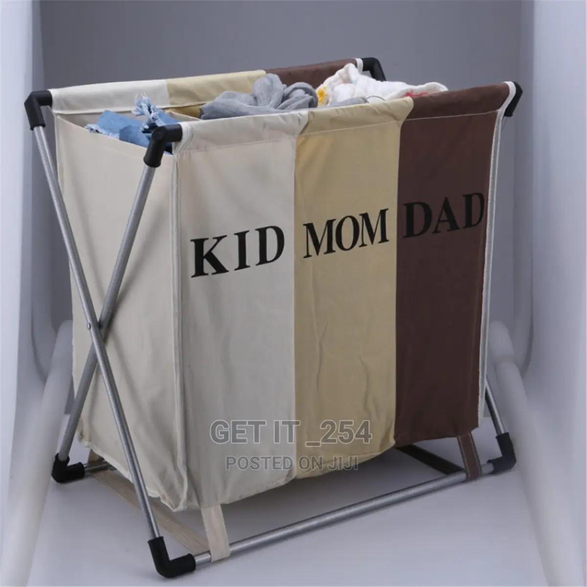 3compartment Foldable Laundry Basket (Kid Mom Dad Type Only