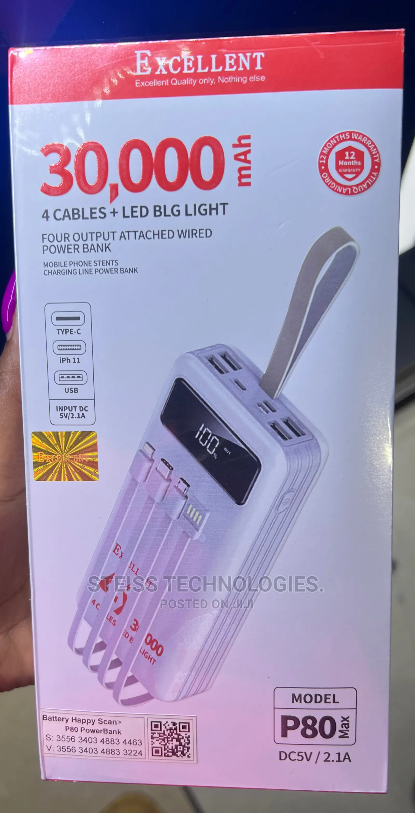 Excellent-30000mah Powerbank.