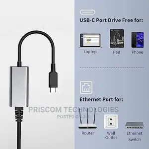 Type C to Ethernet Lan Adapter, Type C to Internet RJ45 RJ11