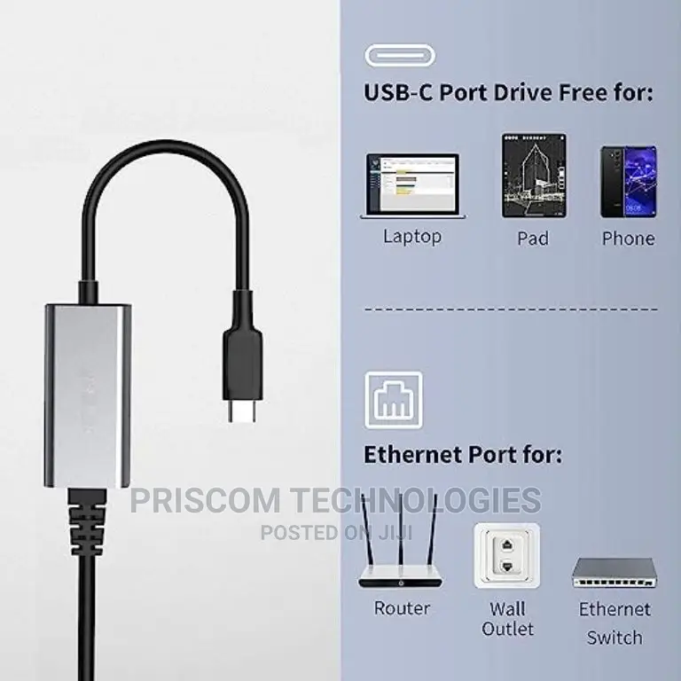 Type C to Ethernet Lan Adapter, Type C to Internet RJ45 RJ11