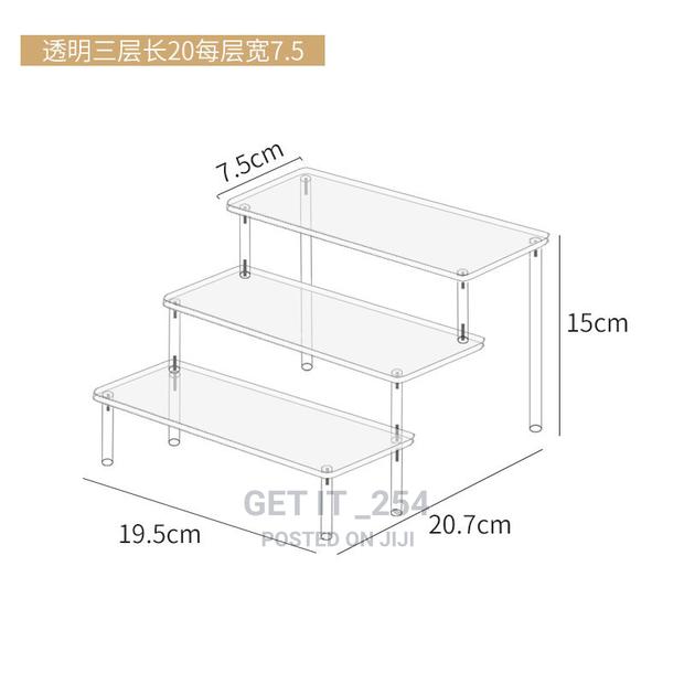3 Tier Multifunctional Acrylic Stand Easy to Assemble - thumbnail 2
