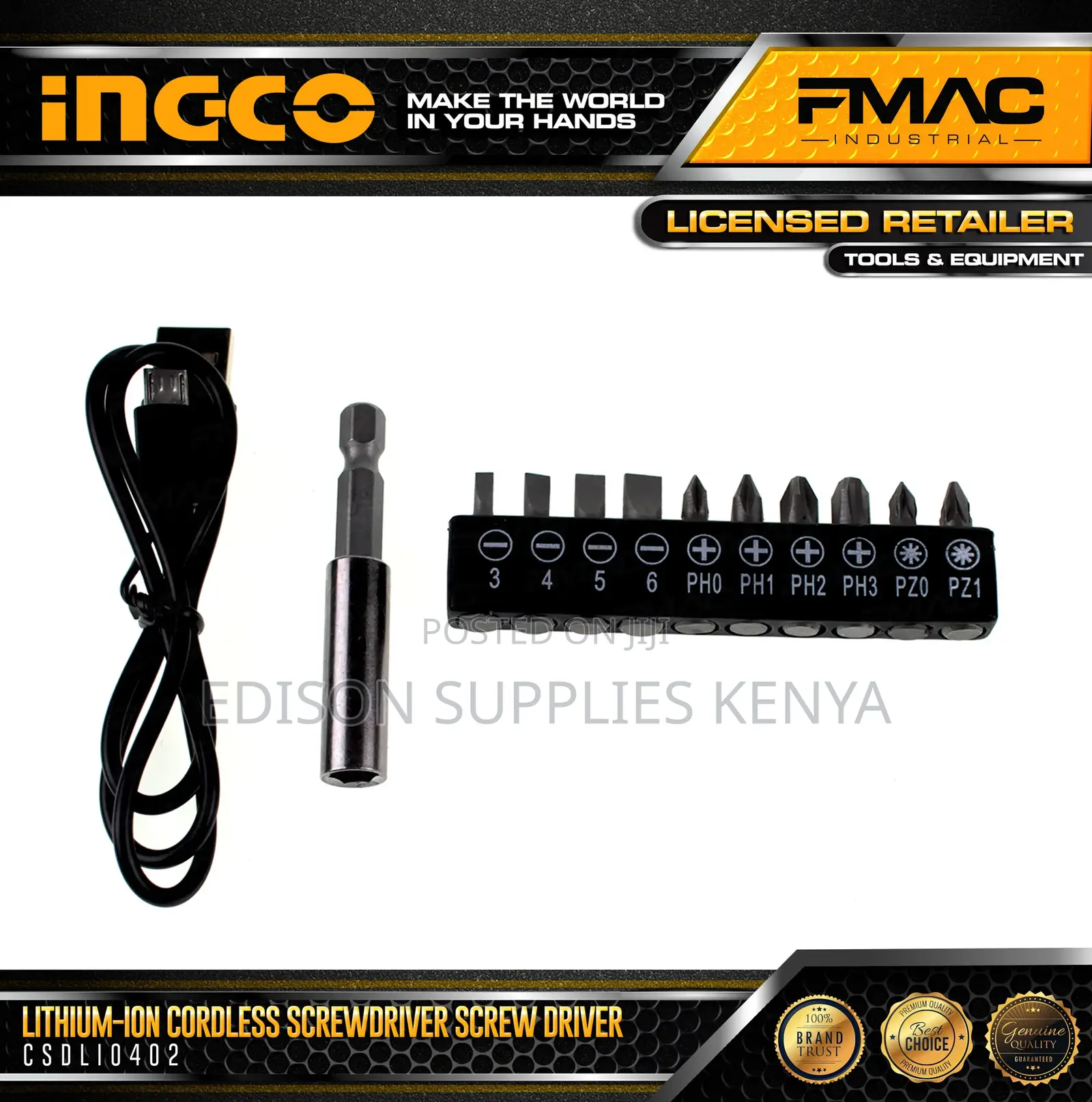INGCO Cordless Screwdriver Lithium-Ion Screw Driver CSDLI040