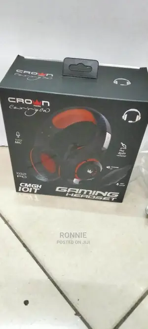 Crown Micro Gaming Headset - Black/Red - Heavy Duty