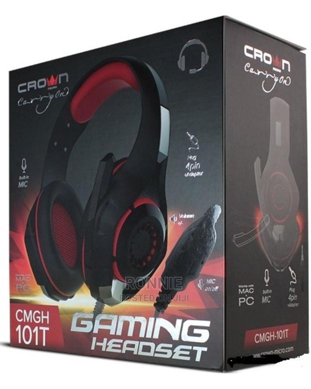 Crown Micro Gaming Headset - Black/Red - Heavy Duty - thumbnail 3