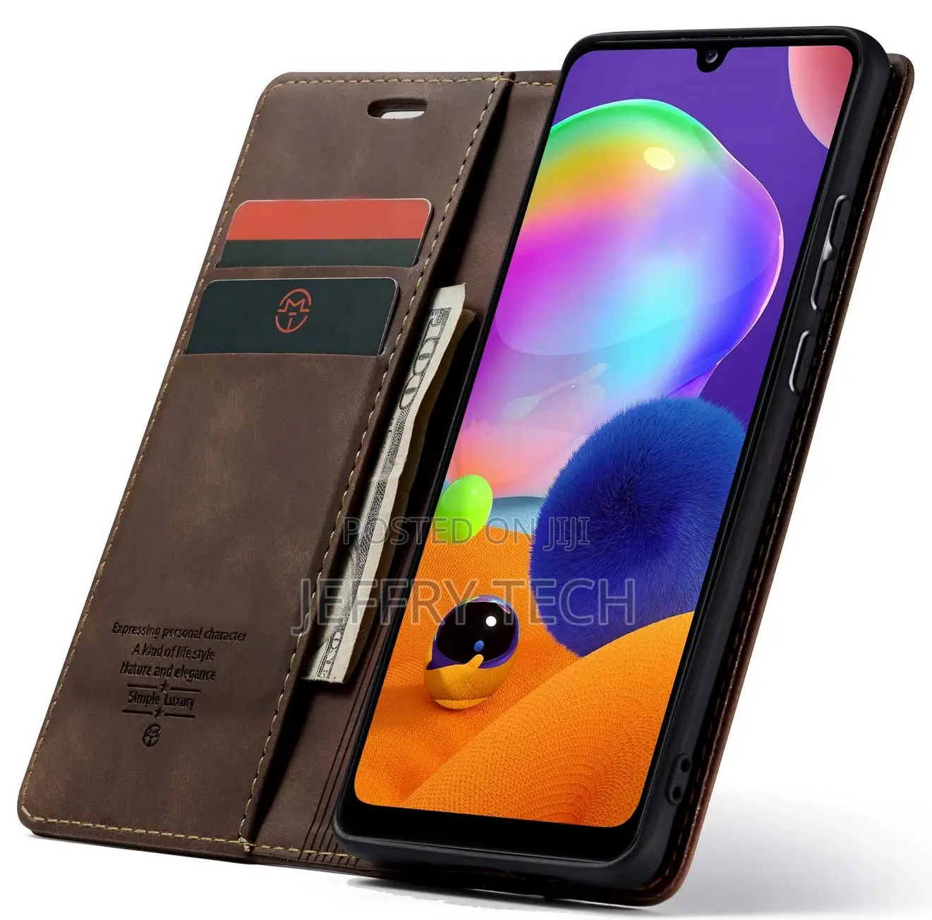 Faux Leather Samsung Galaxy A31 Case Cover Flip Flap Back St