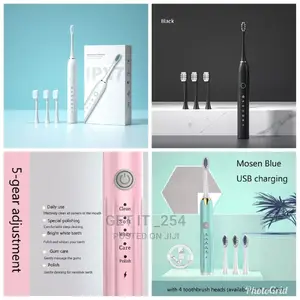 Rechargeable Electric Toothbrush With USB and 3 Replacement