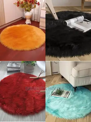 Round Faux Fur Mats