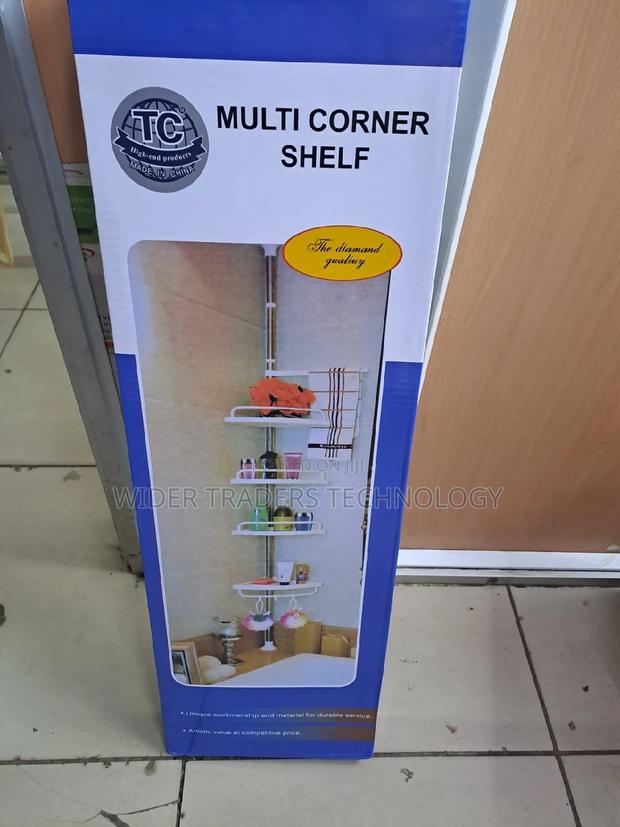 4 Layer Corner Shower, Adjustable Shower Shelf Pole Organi - main view