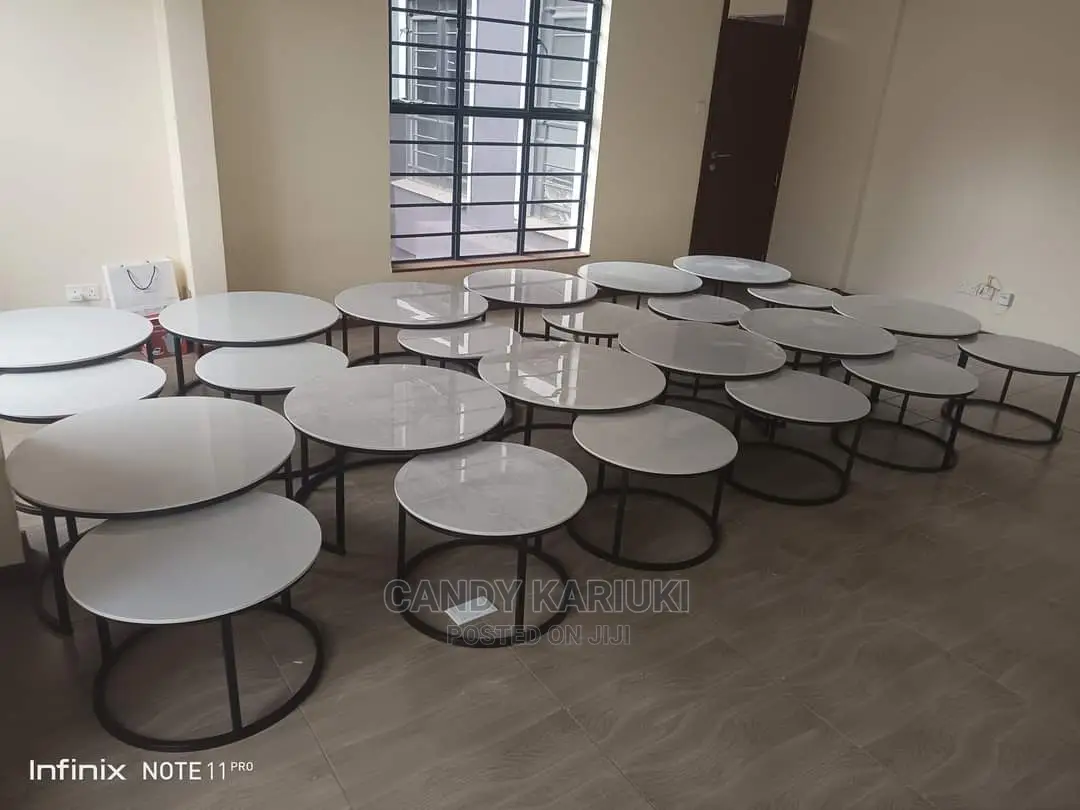 Pure Marble Nesting White Stools