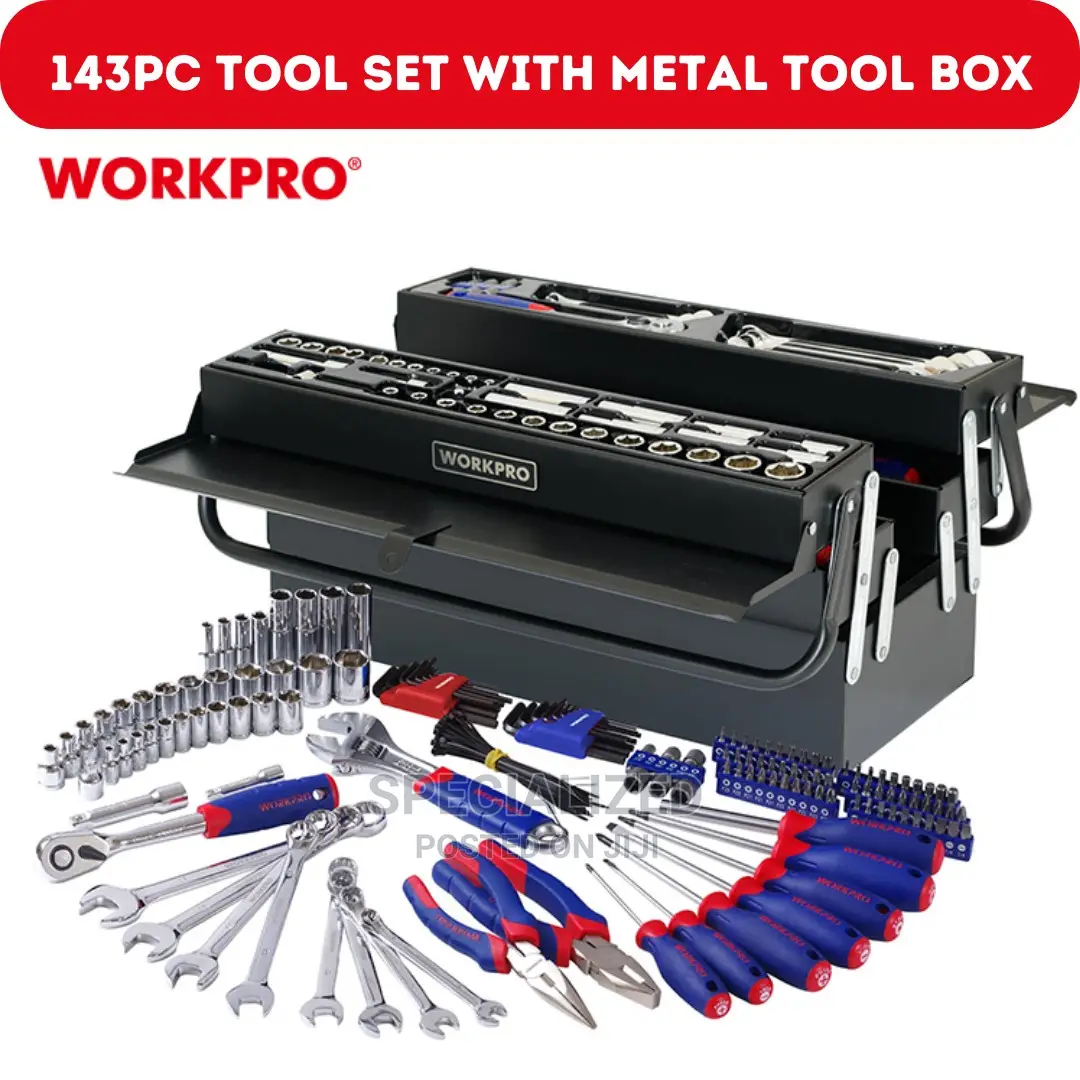 143 Piece Toolkit Set With Metal Toolbox WORKPRO