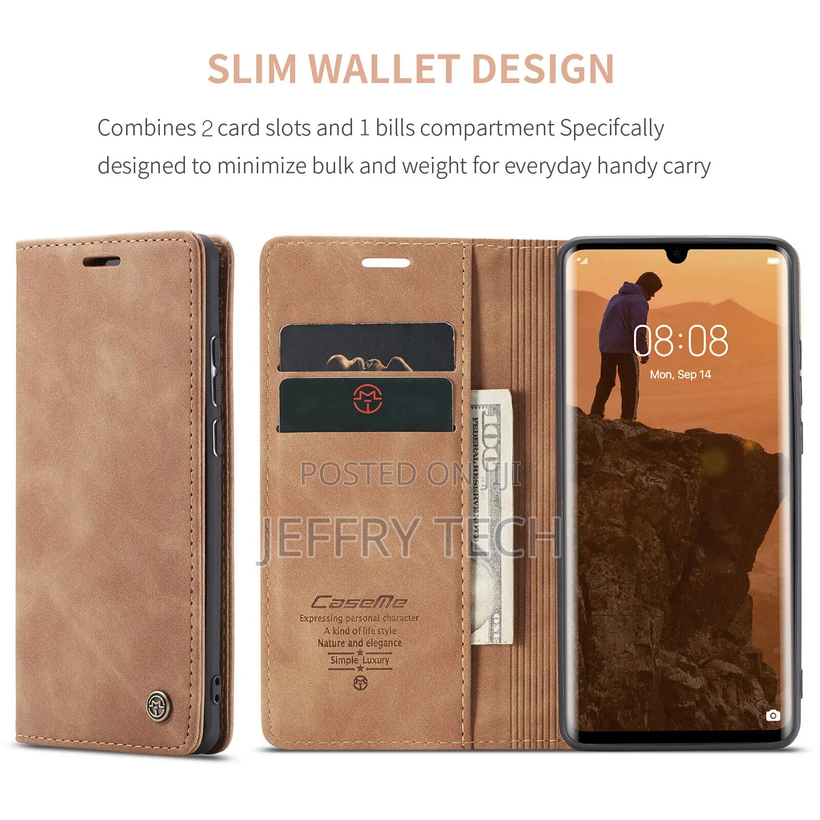For Huawei P40 Lite Case Retro Leather Card Wallet Flip Cov