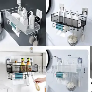 Wall-mounted Bathroom Shelf Shower Shampoo Rack