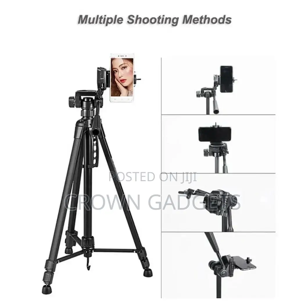 Black Tripod Mobile Phone and Camera Stand With Tilt