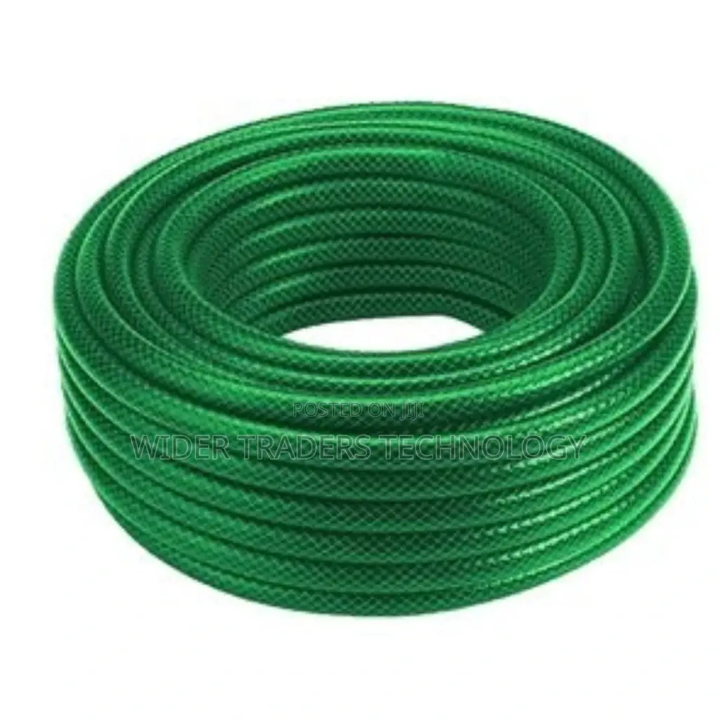 PVC Braided Water Hose, Green Size: 1 X 50 MTS