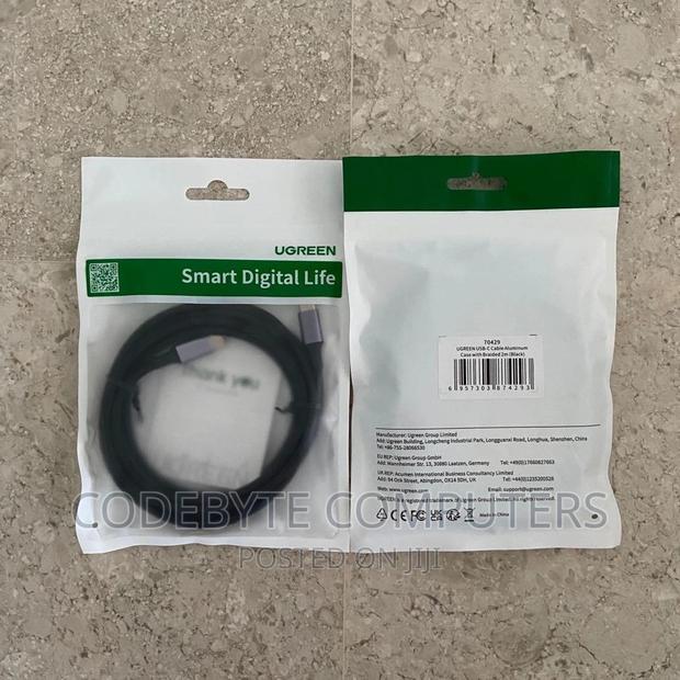 UGREEN USB-C Male to Male 5A Data Cable (100W, at 60hz)