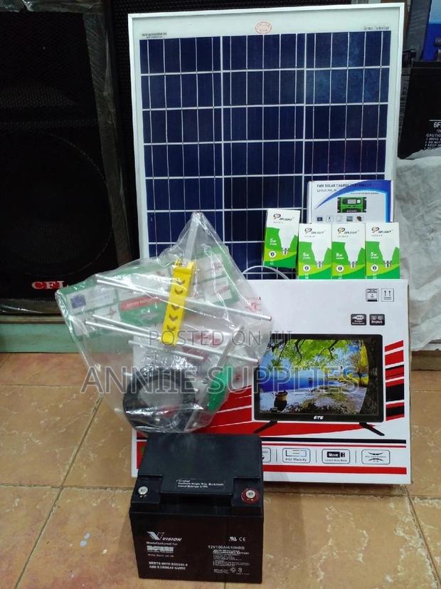 120W Premium DC 22''tv + 4 Bulbs Home Kit+ 100ah Battery - main view