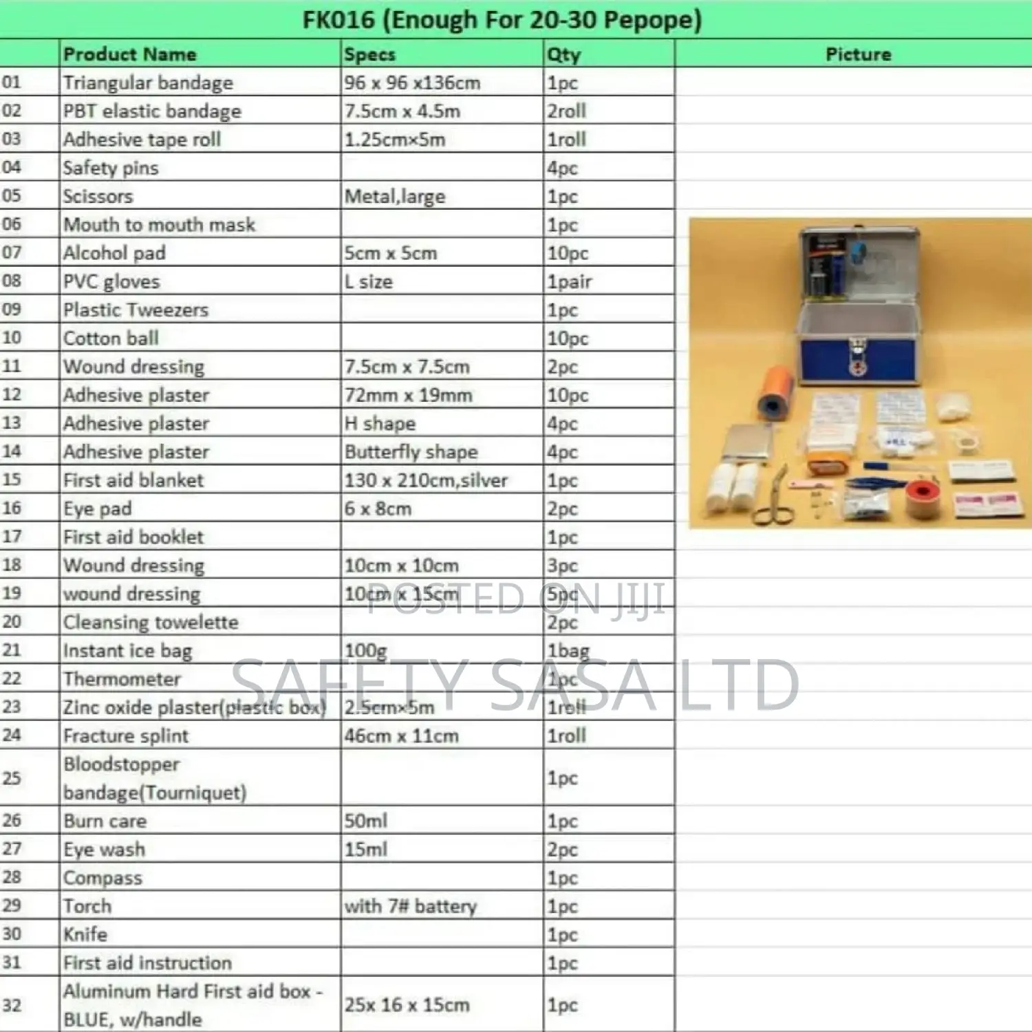First Aid Kit Aluminum: Large First Aid Kit for 30 Persons