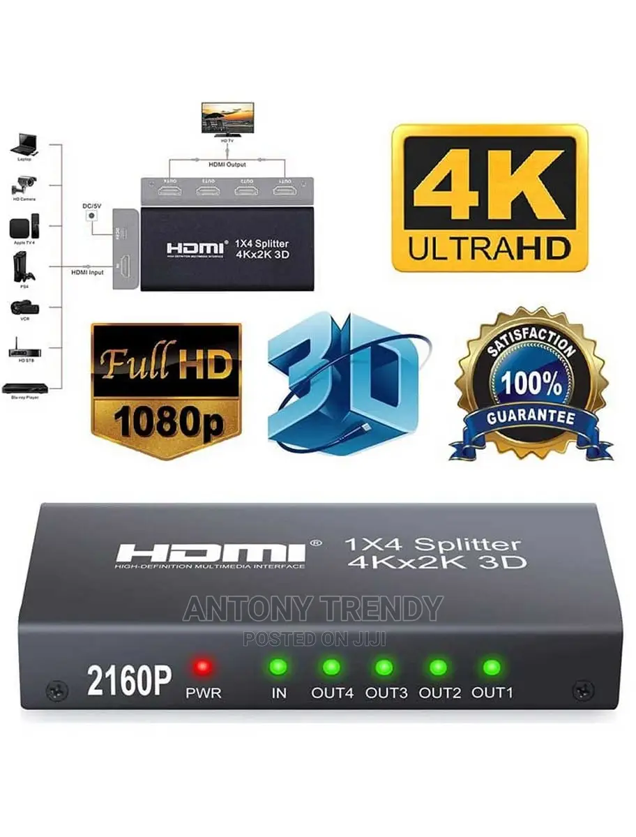 1 in 4 Out - Hdmi Splitter 1x4 Ports V1.4