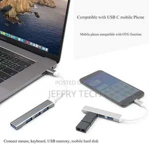 USB C Dongle Adapter 4 in 1 With 1 USB 3.0 Ports and 3 USB 2