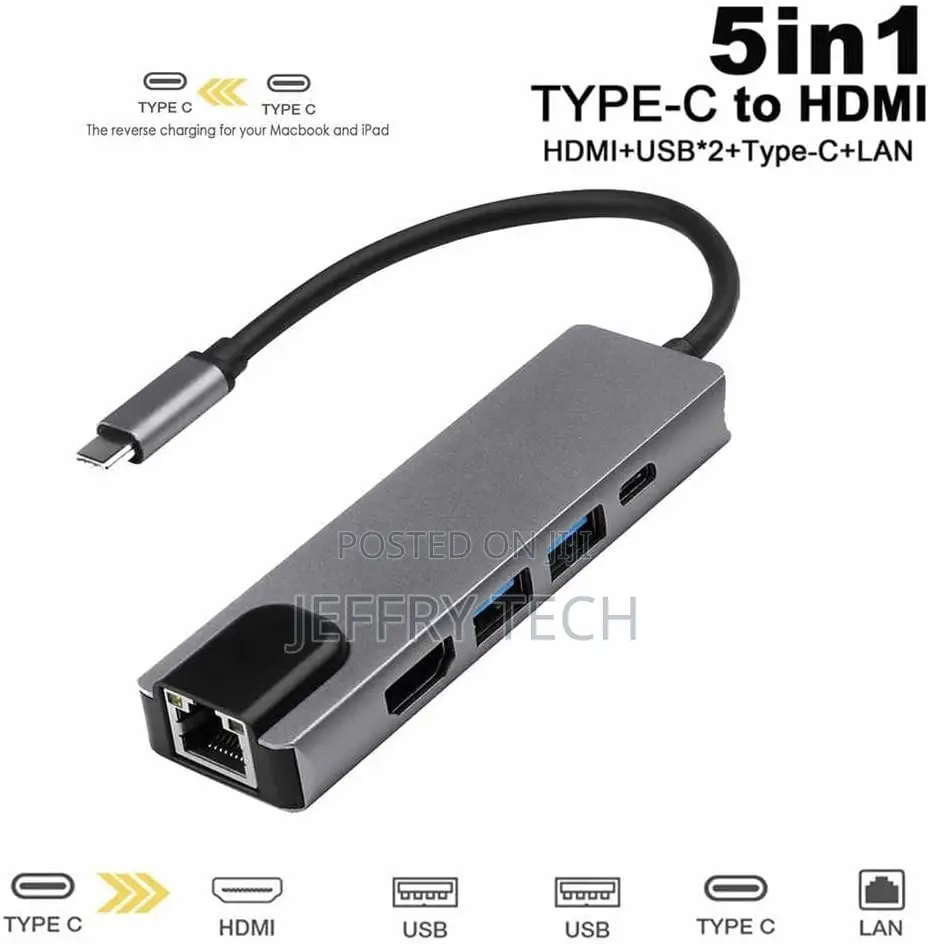 5 in 1 USB Type C Hub for Macbook Pro (687876)