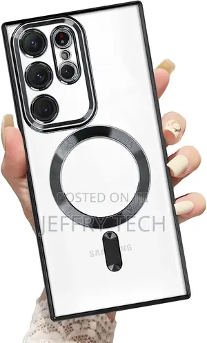 Magnetic Clear Case for Galaxy S23 Ultra Case,Compatible Wit