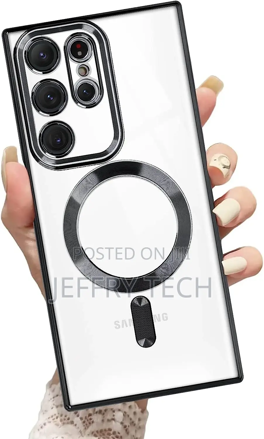 Magnetic Clear Case for Galaxy S23 Ultra Case,Compatible Wit