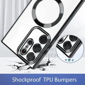 Magnetic Clear Case for Galaxy S23 Ultra Case,Compatible Wit