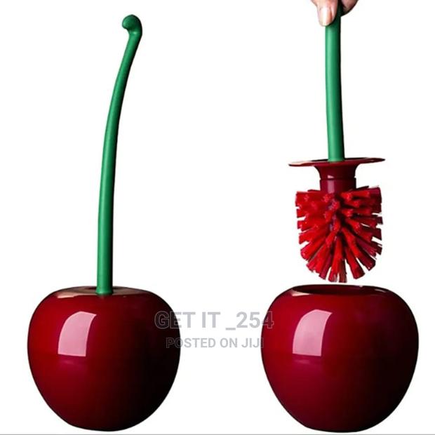 Toilet Brush and Holder Cute Cherry Shape