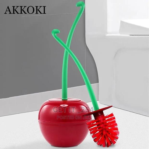 Toilet Brush and Holder Cute Cherry Shape - thumbnail 3