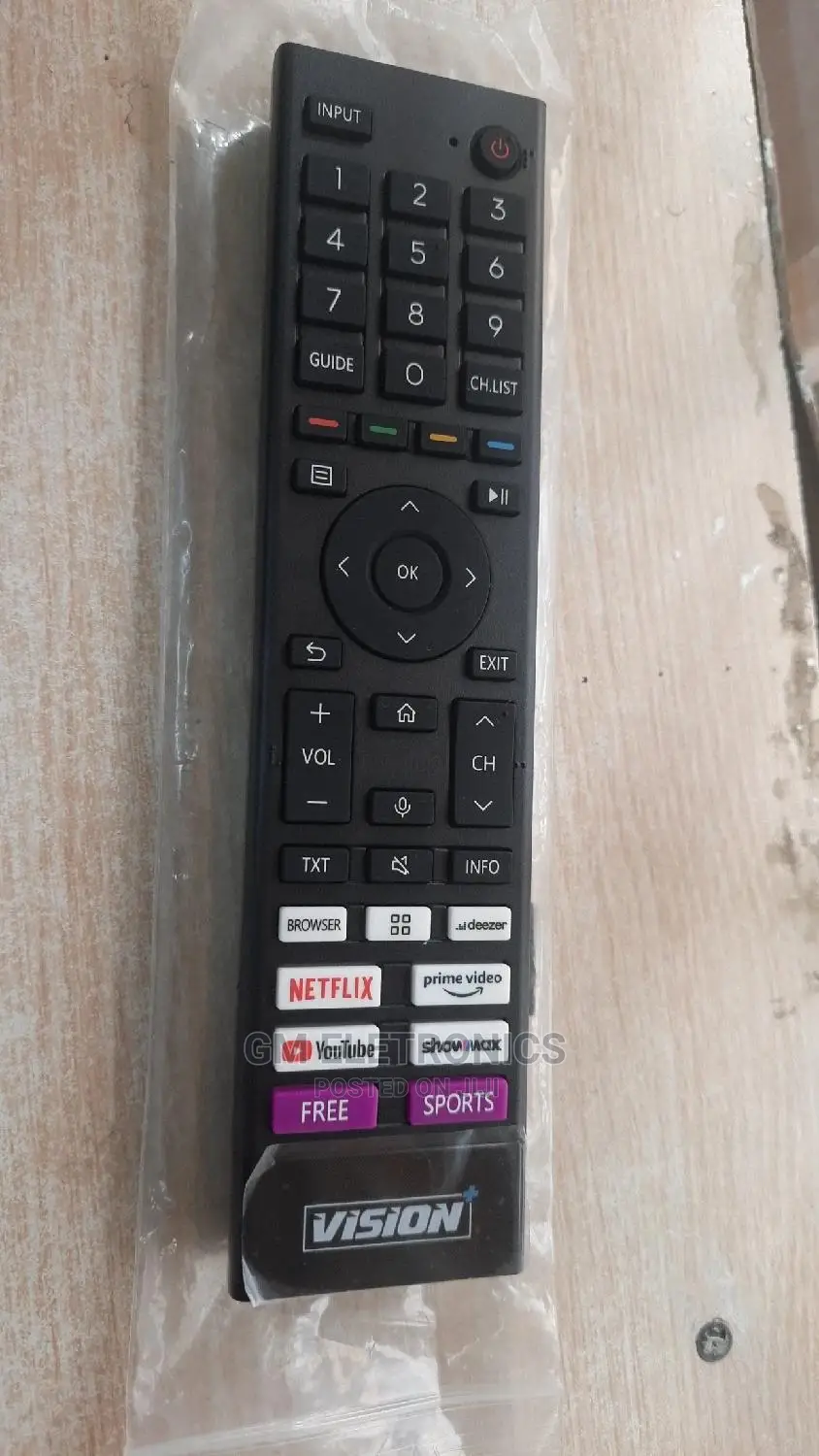 Remote for Vision+ OS Supported by VIDAA Smart Tvs.
