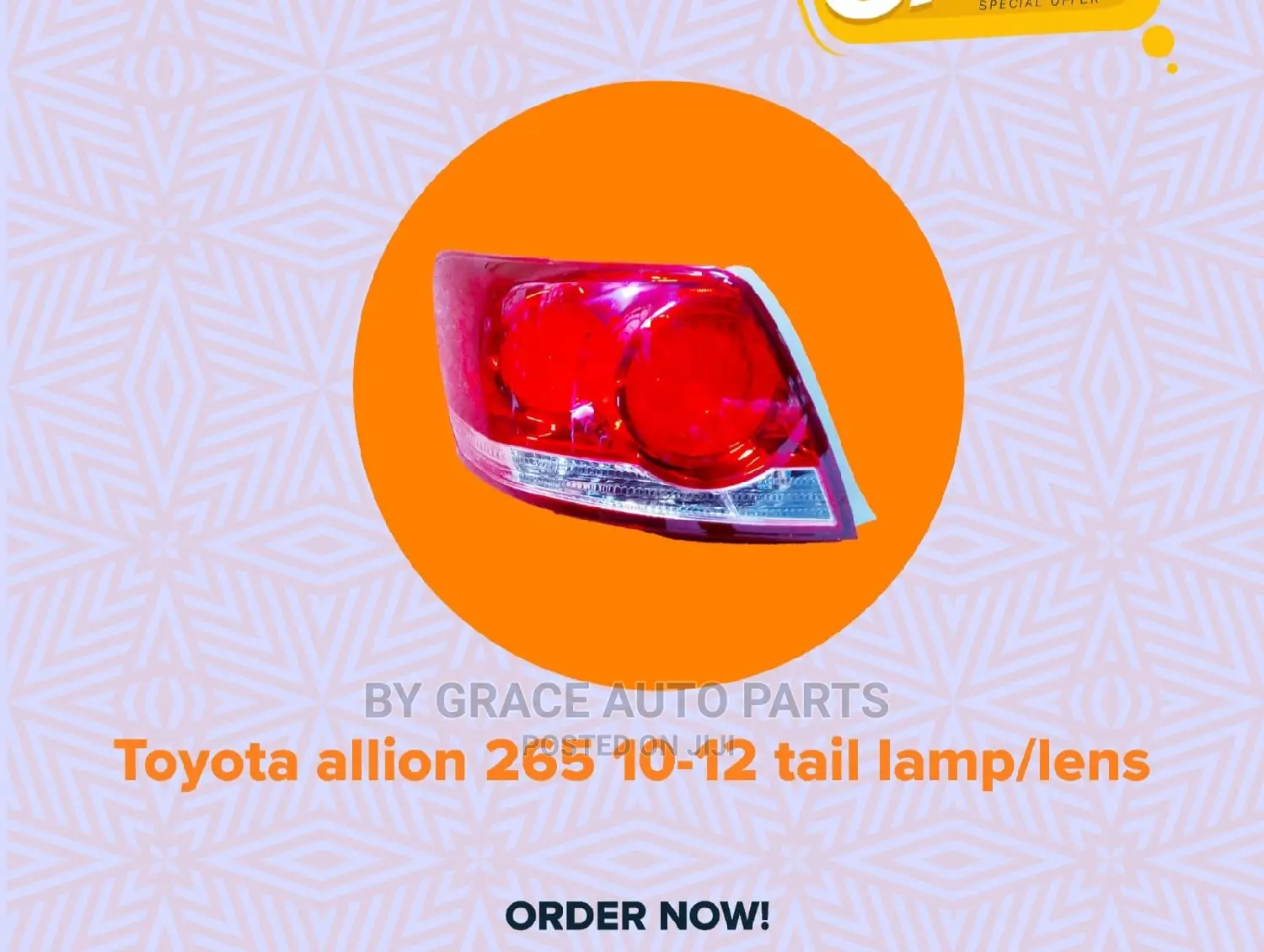 Toyota Allion 265 10‐12 Taillights/Tail Lamp/Lens