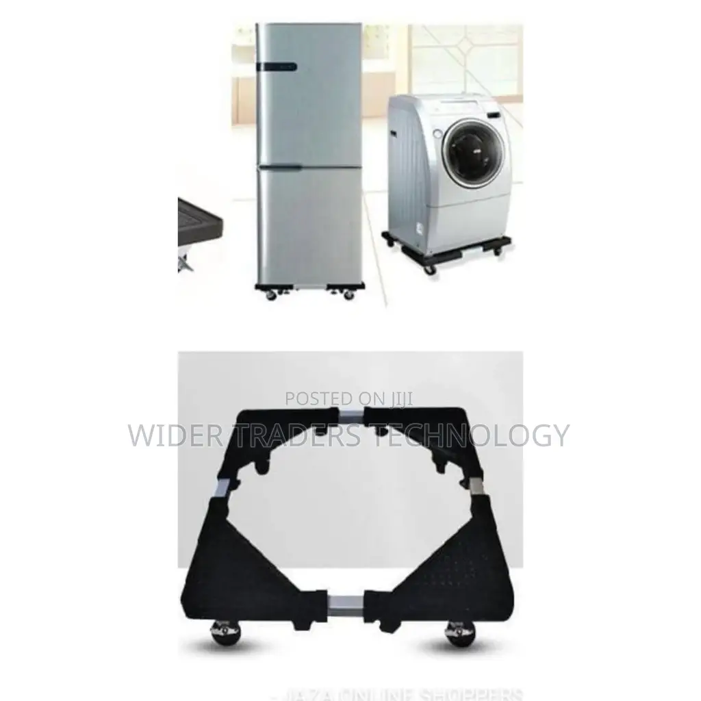 Adjustable Trolley Washing Machine Stand and Fridge Stand Bl