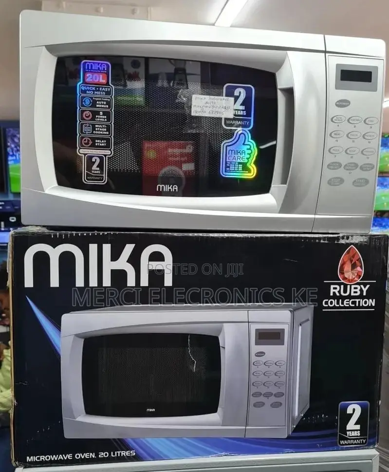 Mika Microwave Oven, 20l, Digital Control Panel, White