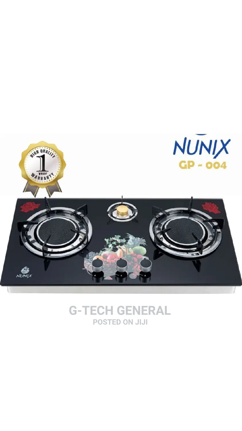 Nunix Gp-004 3 Burner Infrared Auto Ignition Gas Stove