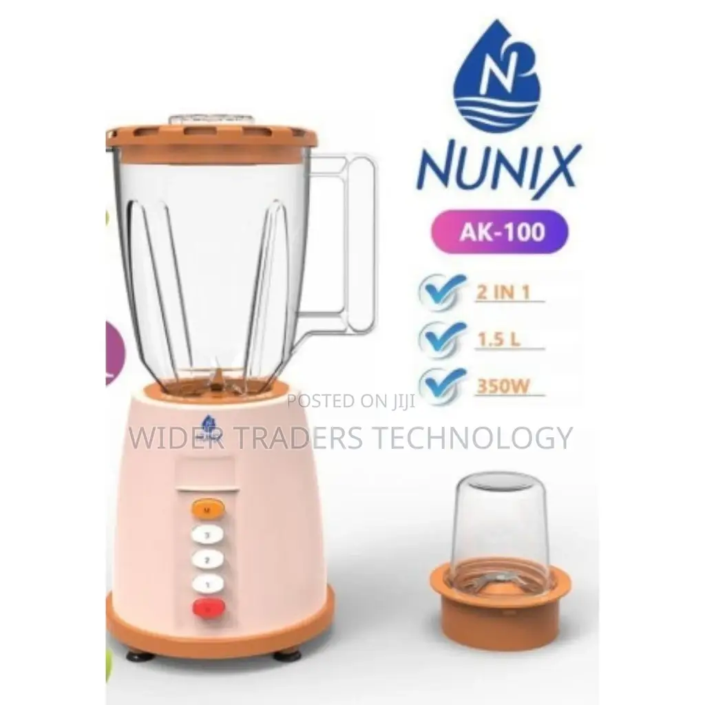 Nunix AK-100, 2 in 1 Blender With Grinding Machine, 1.5L