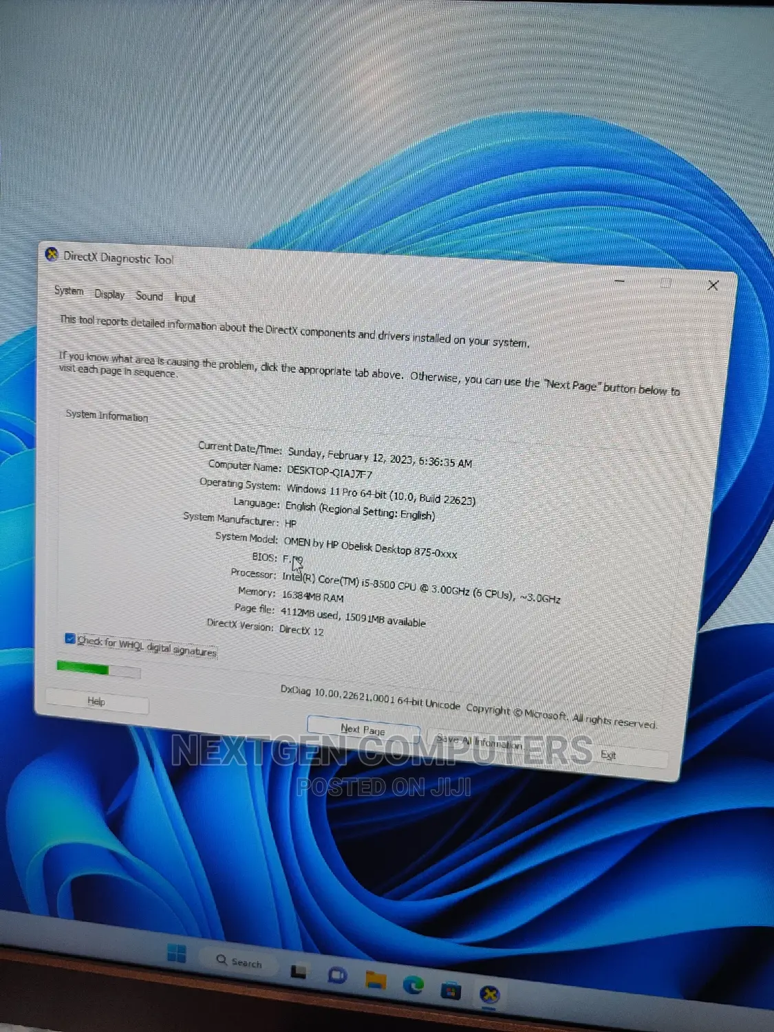 Desktop Computer HP Omen 870 16GB Intel Core I5 HDD+SSD 256GB