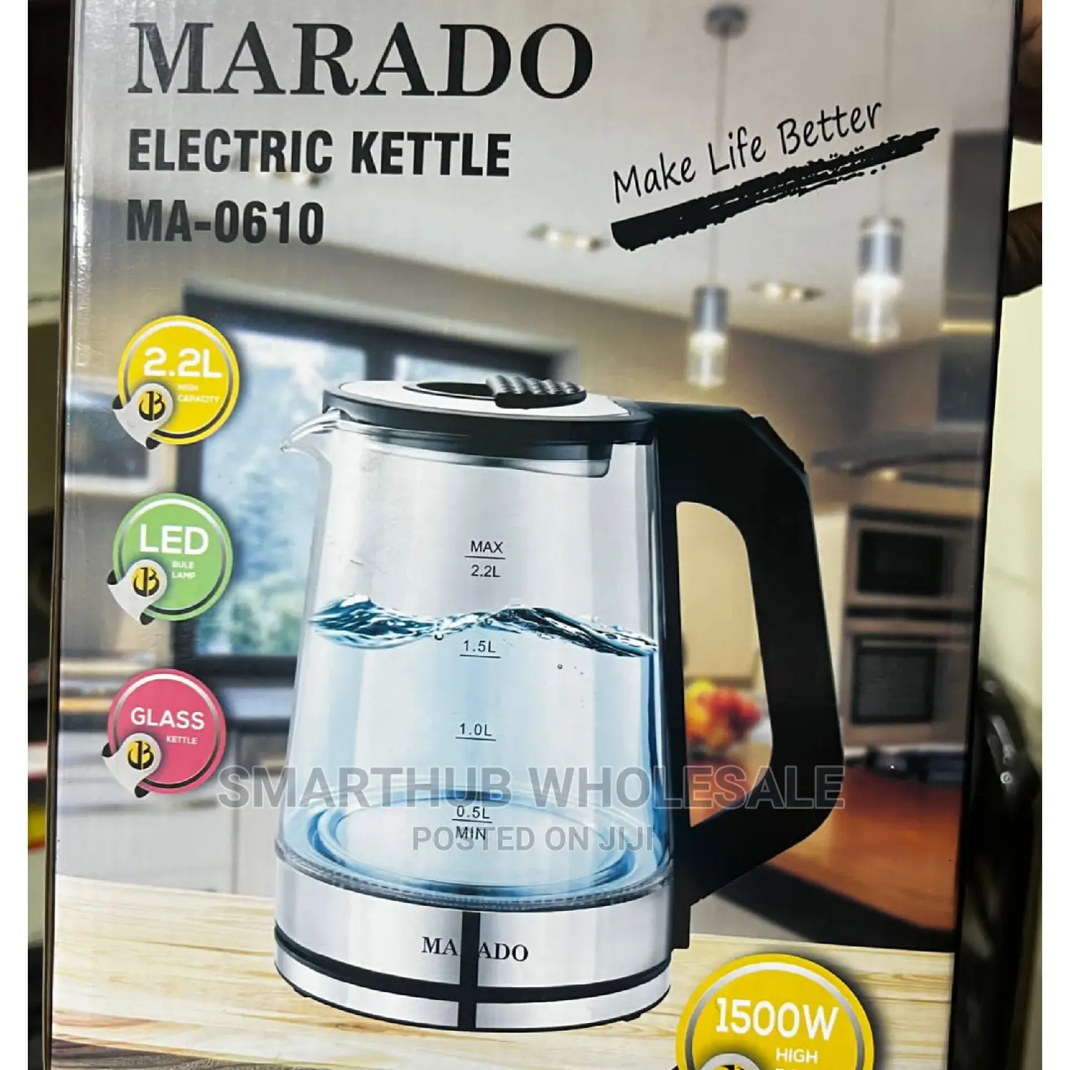 Marado Glass Kettle 2 LTRS Available