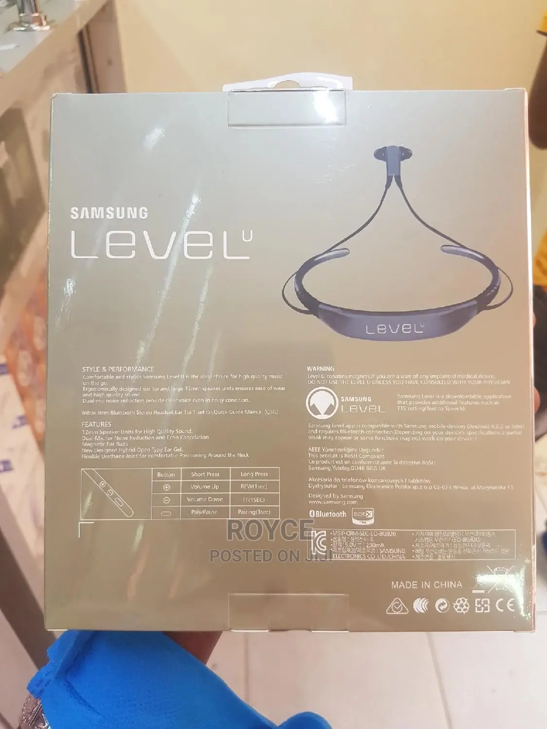 Level U Samsung Bluetooth Headset