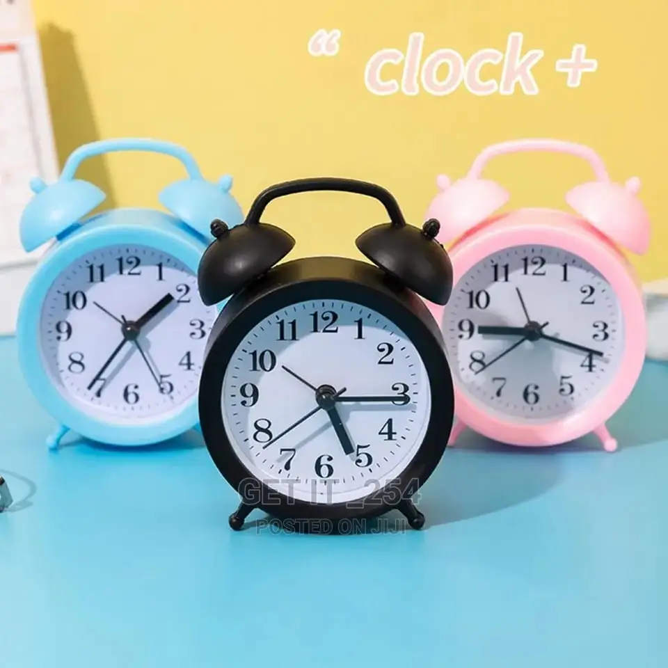 Cute Alarm Clock With Large Analog Battery Operated Clock