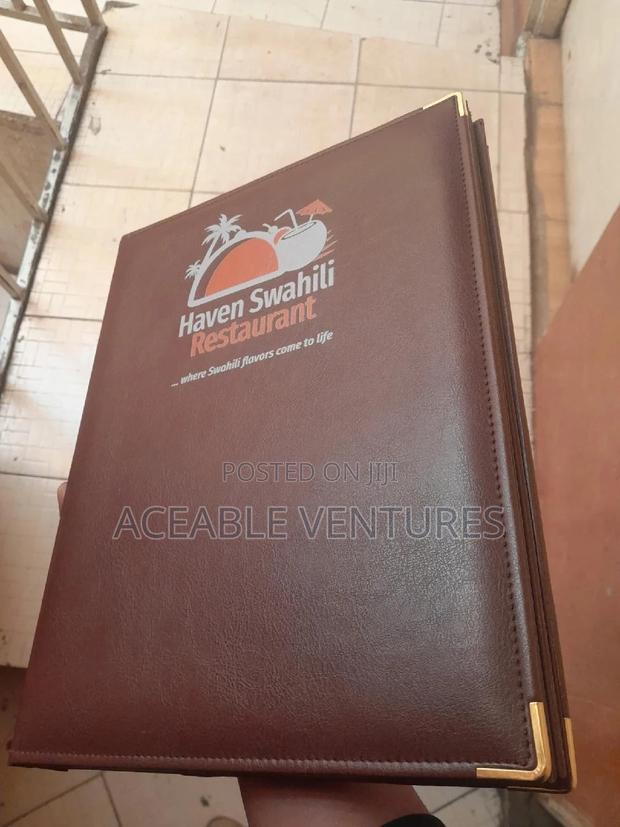 A4 Hotel Menus Material Used Artificial Leather - thumbnail 3