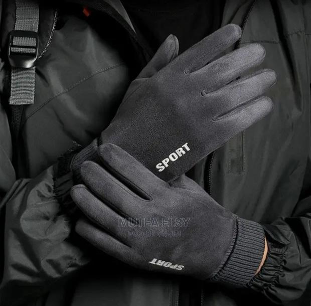 Charcoal Grey Suede Unisex Gloves  - main view